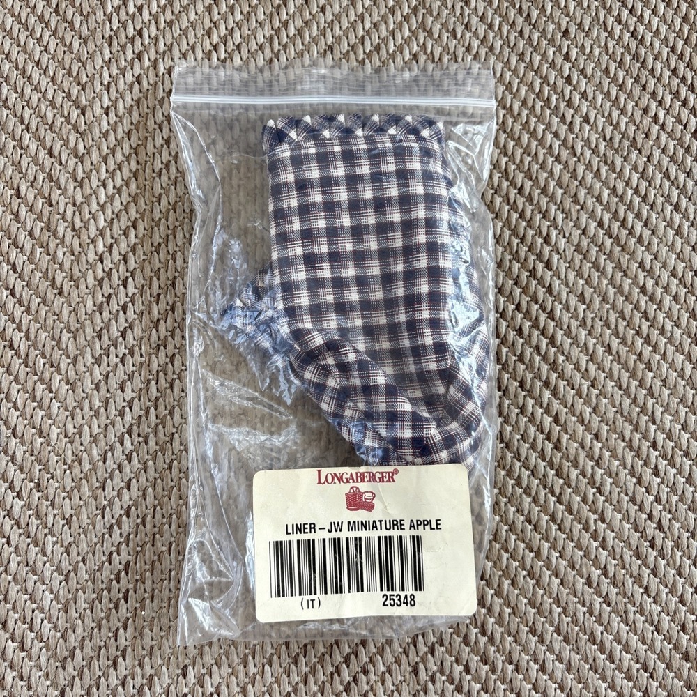 Longaberger 1998 Collectors Club CC Mini Apple Basket JW Plaid Liner #25348